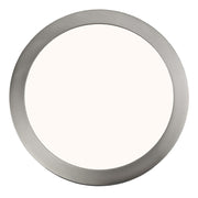 Canarm LED Disc 15in 1-Light Flush Mount | Modern Brushed Nickel and White Acrylic | Hallway & Bedroom Ceiling Light | Model DL-15C-30FC-BN-C