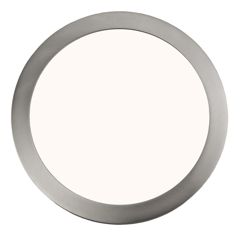 Canarm LED Disc 15in 1-Light Flush Mount | Modern Brushed Nickel and White Acrylic | Hallway & Bedroom Ceiling Light | Model DL-15C-30FC-BN-C