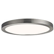 Canarm LED Disc 15in 1-Light Flush Mount | Modern Brushed Nickel and White Acrylic | Hallway & Bedroom Ceiling Light | Model DL-15C-30FC-BN-C