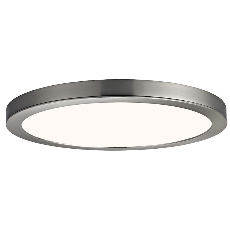 Canarm LED Disc 15in 1-Light Flush Mount | Modern Brushed Nickel and White Acrylic | Hallway & Bedroom Ceiling Light | Model DL-15C-30FC-BN-C