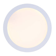 Canarm LED Disc 15in 1-Light Flush Mount | Modern Matte White and White Acrylic | Hallway & Bedroom Ceiling Light | Model DL-15C-30FC-WH-C