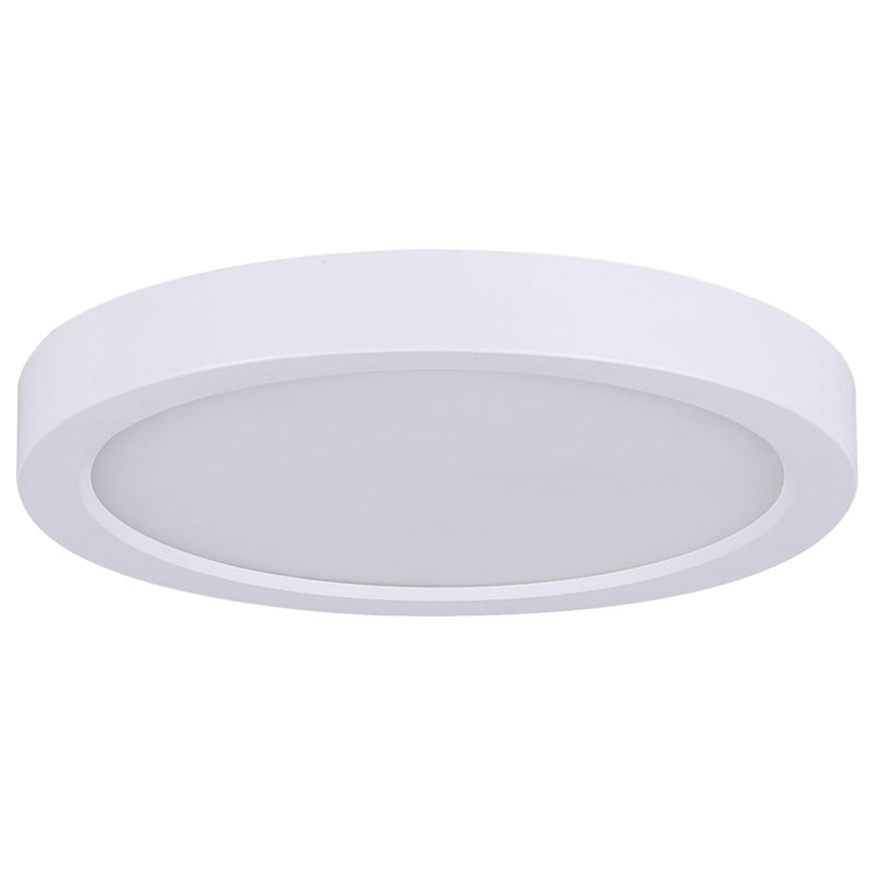 Canarm LED Disc 15in 1-Light Flush Mount | Modern Matte White and White Acrylic | Hallway & Bedroom Ceiling Light | Model DL-15C-30FC-WH-C