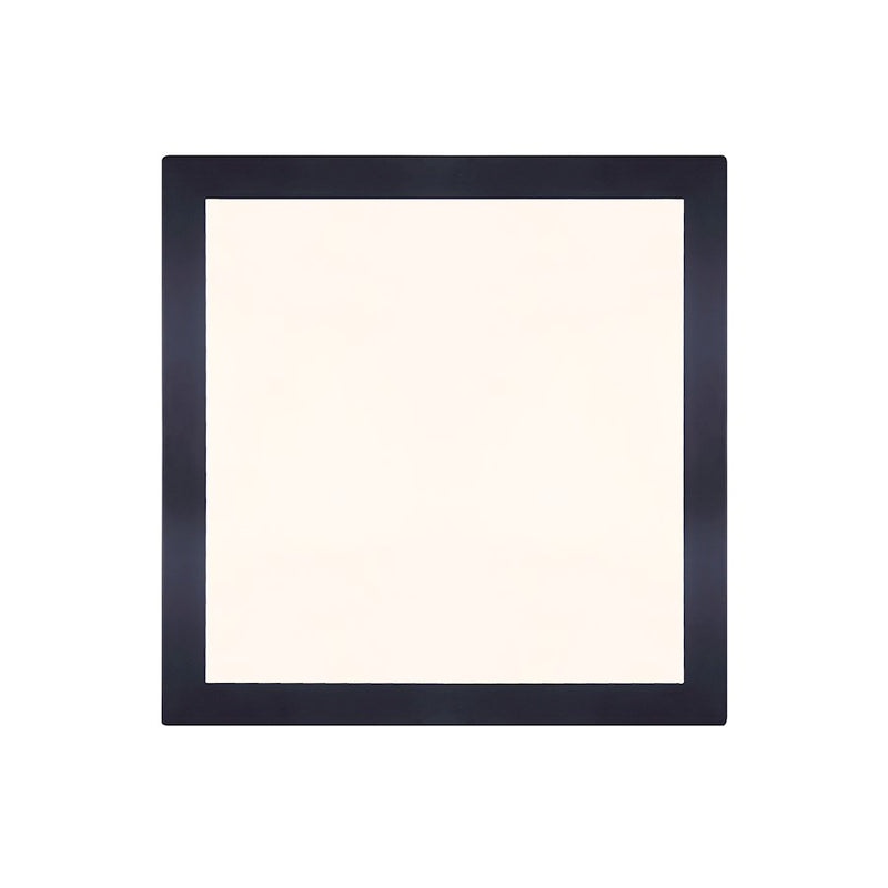 Canarm LED Disc 15in Square Flush Mount | Matte Black | Hallway & Bathroom Ceiling Light | 15 x 15 x 1 in | Model DL-15C-30SC-BK-C