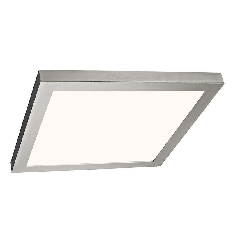 Canarm LED Disc 15in Square Flush Mount | Brushed Nickel | Hallway & Bathroom Ceiling Light | 15 x 15 x 1 in | Model DL-15C-30SC-BN-C