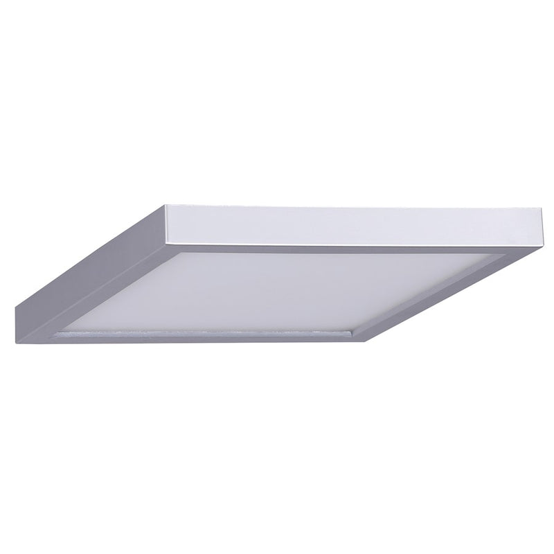 Canarm LED Disc 15in Square Flush Mount | Brushed Nickel | Hallway & Bathroom Ceiling Light | 15 x 15 x 1 in | Model DL-15C-30SC-BN-C
