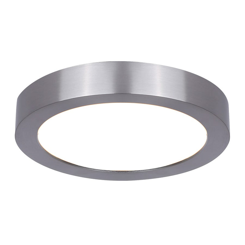 Canarm Madison 5in 1-Light LED Flush Mount | Brushed Nickel with PVC Lens | Living Room & Kitchen | Model DL-5F-10S-BN-C