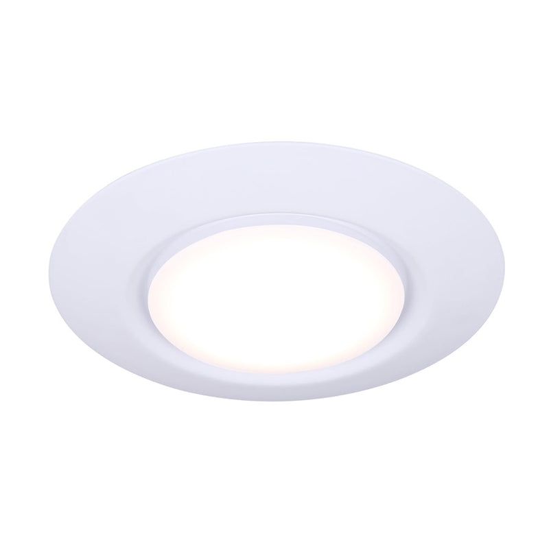 Canarm 6in 1-Light LED Disc Light | White Finish and White Acrylic Shade | Bathroom & Kitchen Ceiling Light | 7.2 x 1 in | Model DL-6-15DCF-WH