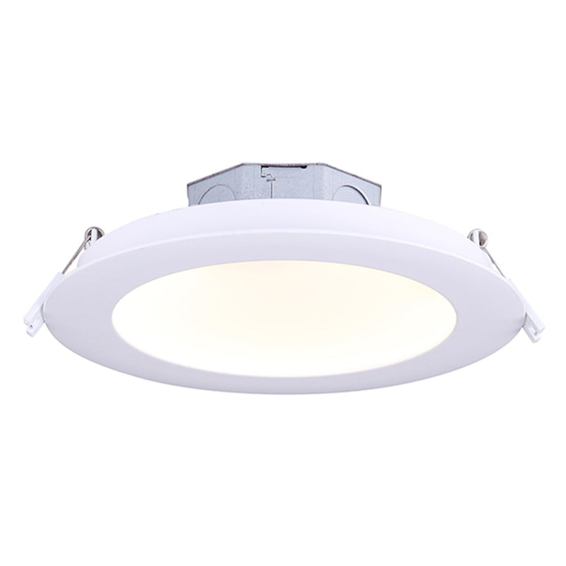 Canarm DL-6 6in 1-Light Recessed Downlight | White Metal Trim | Hallway & Living Room Ceiling | 7.2 x 7.2 x 2.09 in | Model DL-6-15RR-WH-C