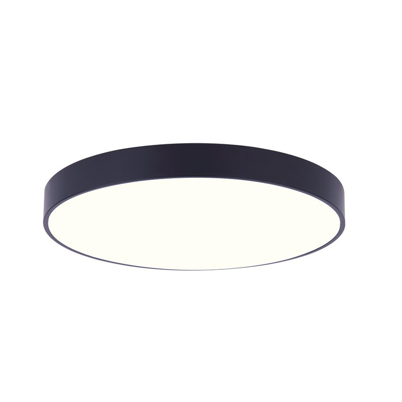 Canarm Madison 6in 1-Light Flush Mount | Modern Matte Black and PC Lens | Hallway & Bathroom Ceiling | 6.1 x 6.1 x 1 in | Model DL-6F-10WS-BK-C