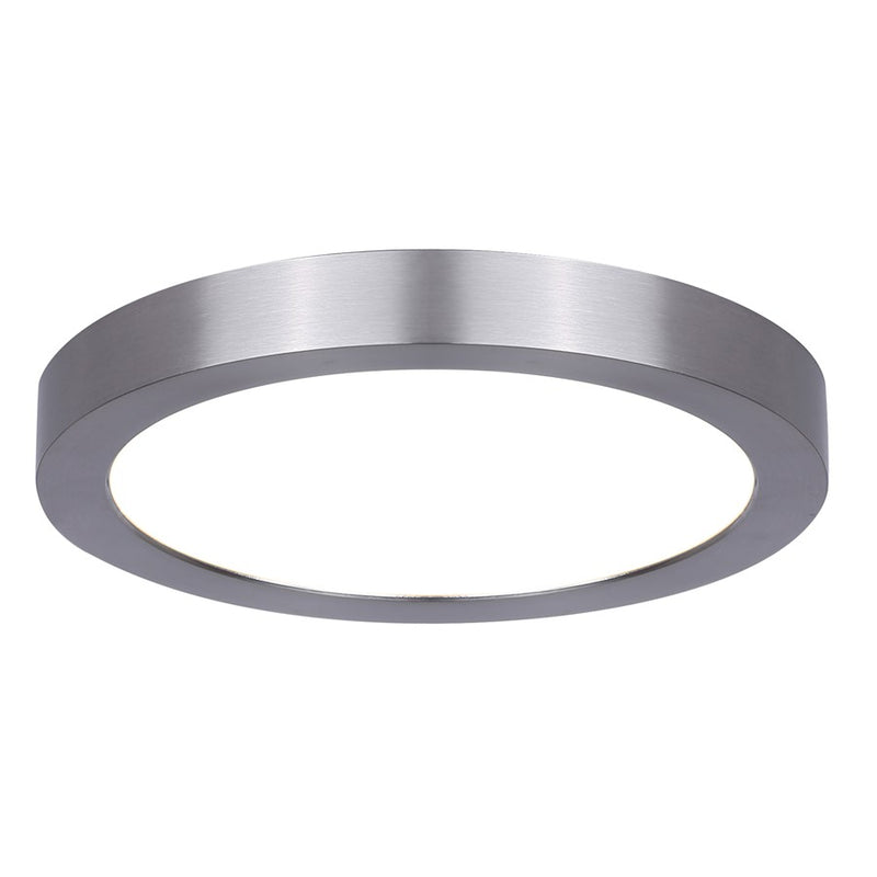 Canarm Madison 7in 1-Light LED Flush Mount | Brushed Nickel | Bedroom & Hallway Ceiling Light | 1200 Lumens, 5CCT, Dimmable | Model DL-7F-15S-BN-C