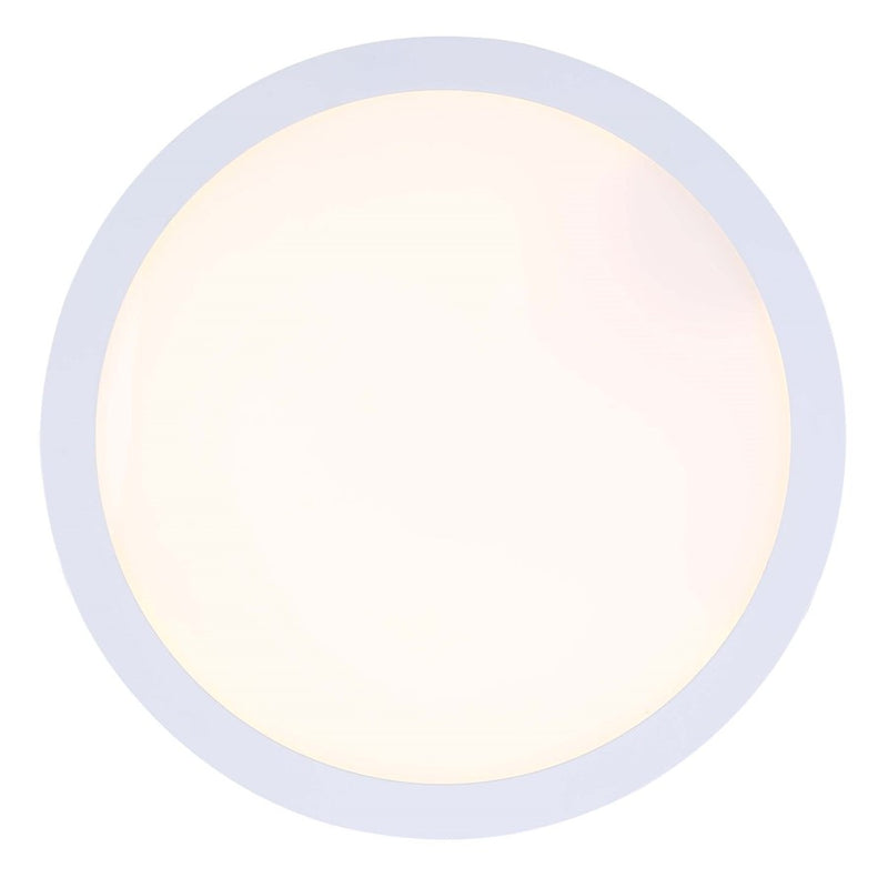 Canarm Madison 7in 1-Light LED Flush Mount | White | Bedroom & Hallway Ceiling Light | 1200 Lumens, 5CCT, Dimmable | Model DL-7F-15S-WH-C