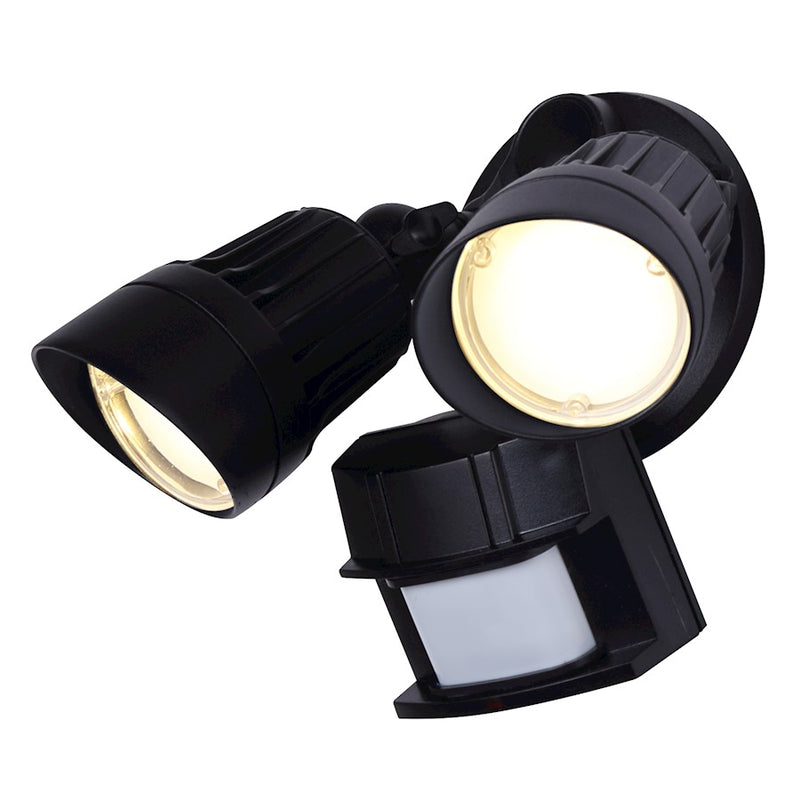 Canarm HO-01-02S-BK 2-Light Outdoor Security Light | Black Metal | Driveway & Backyard | 9.3 x 4.2 x 6.1 in | Model HO-01-02S-BK