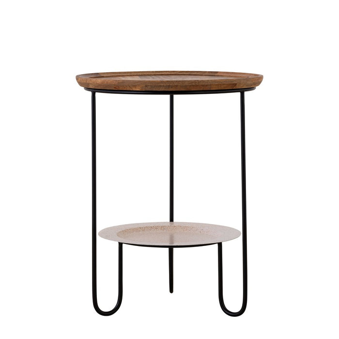 Canarm Shylah Side Table, Black/Natural Wood