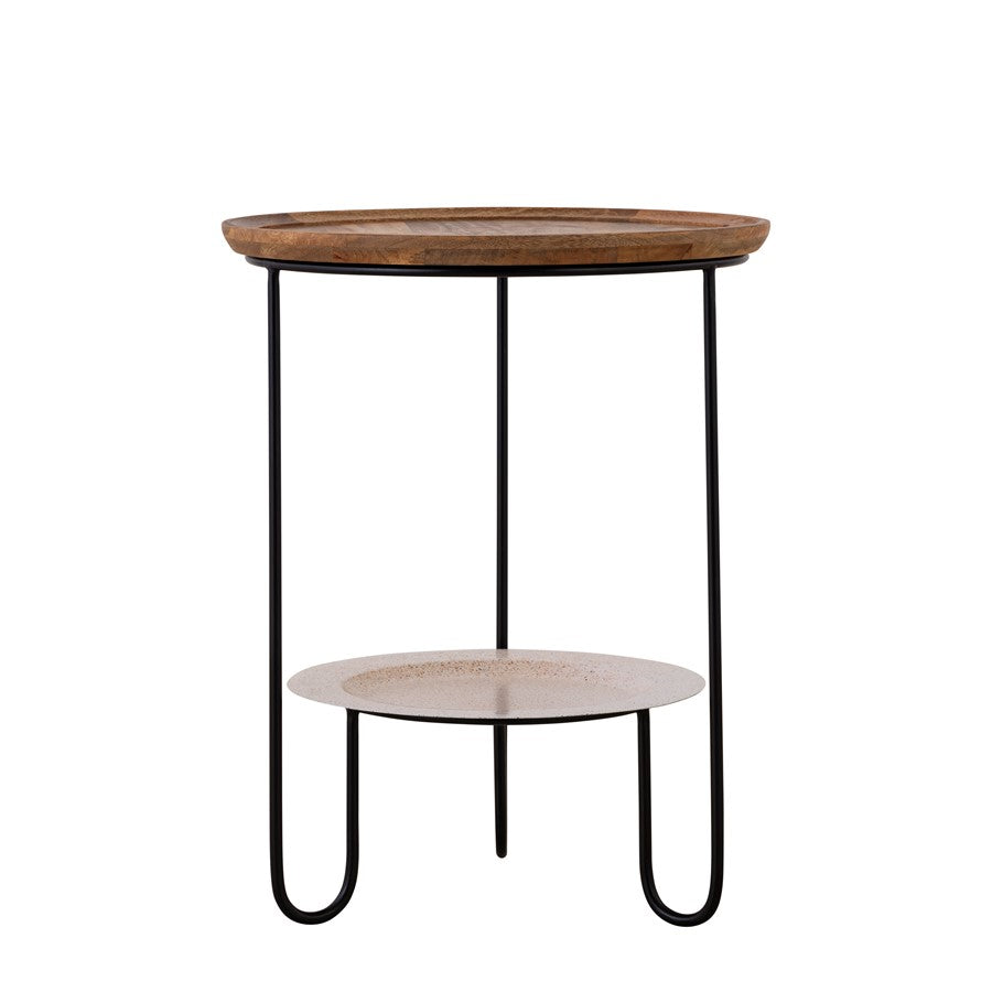 Canarm Shylah Side Table, Black/Natural Wood