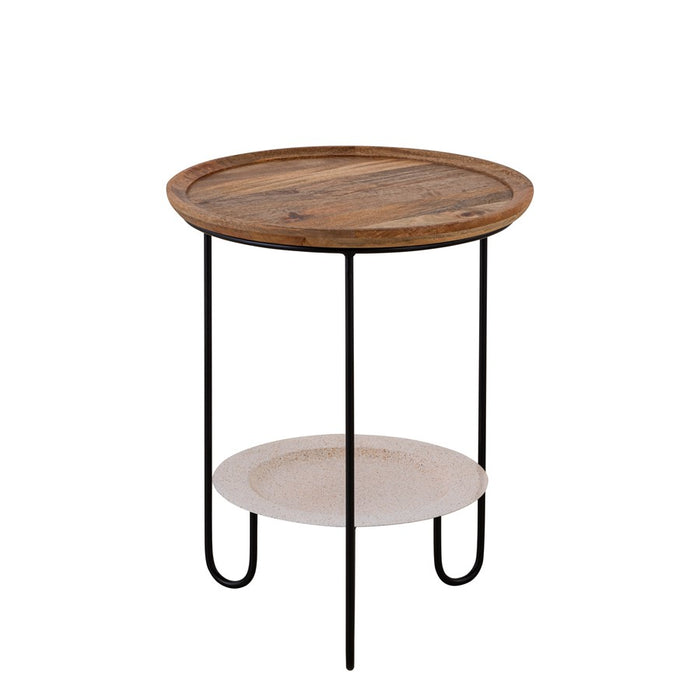 Canarm Shylah Side Table, Black/Natural Wood
