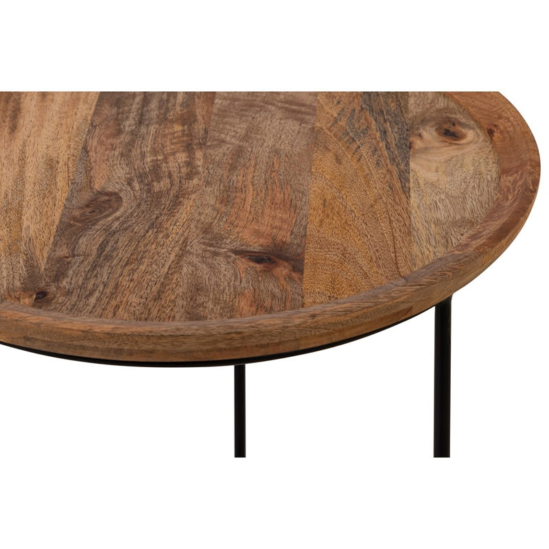 Canarm Shylah Side Table, Black/Natural Wood