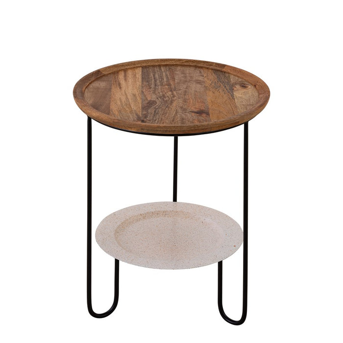 Canarm Shylah Side Table, Black/Natural Wood