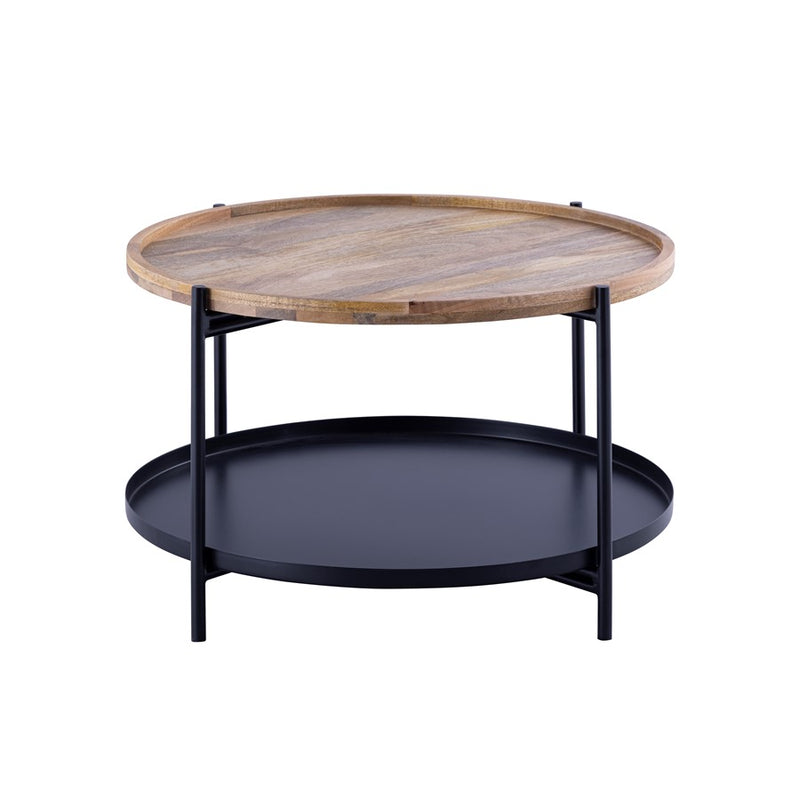 Canarm Calin Light Coffee Table, Black/Natural Wood