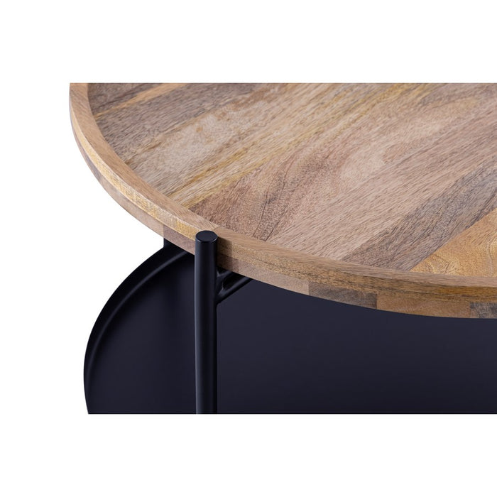 Canarm Calin Light Coffee Table, Black/Natural Wood