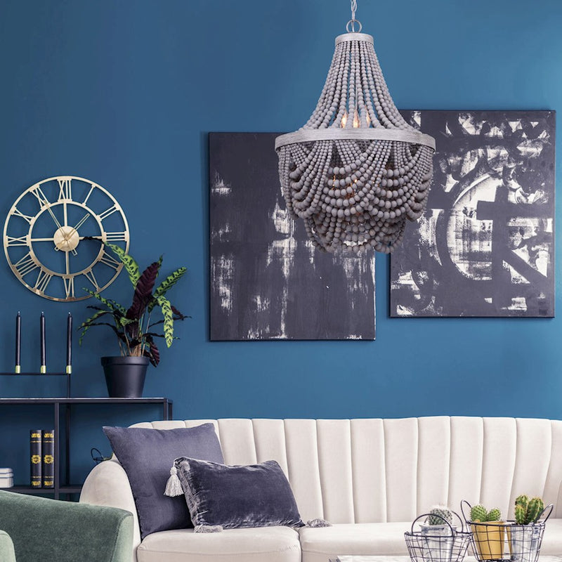 Canarm Kipling 18in 6-Light Chandelier | Gray Metal | Dining Room & Living Room | 18 x 18 x 28 in | Model ICH1001A06BGY18