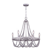 Canarm Kipling 23in 6-Light Chandelier | Gray Metal | Dining Room & Living Room | 23 x 23 x 26 in | Model ICH1001A06BGY23