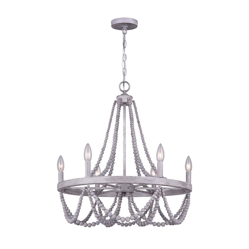 Canarm Kipling 23in 6-Light Chandelier | Gray Metal | Dining Room & Living Room | 23 x 23 x 26 in | Model ICH1001A06BGY23