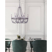 Canarm Kipling 23in 6-Light Chandelier | Gray Metal | Dining Room & Living Room | 23 x 23 x 26 in | Model ICH1001A06BGY23