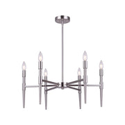 Canarm Florence 24in 6-Light Chandelier | Brushed Nickel Metal | Dining Room & Living Room | 24 x 24 x 22 in | Model ICH1009A06BN24