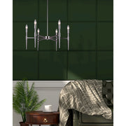 Canarm Florence 24in 6-Light Chandelier | Brushed Nickel Metal | Dining Room & Living Room | 24 x 24 x 22 in | Model ICH1009A06BN24