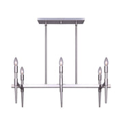 Canarm Florence 32in 6-Light Chandelier | Brushed Nickel | Dining Room & Living Room | 31.5 x 21.5 x 11.75 in | Model ICH1009A06BN32