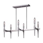 Canarm Florence 32in 6-Light Chandelier | Brushed Nickel | Dining Room & Living Room | 31.5 x 21.5 x 11.75 in | Model ICH1009A06BN32