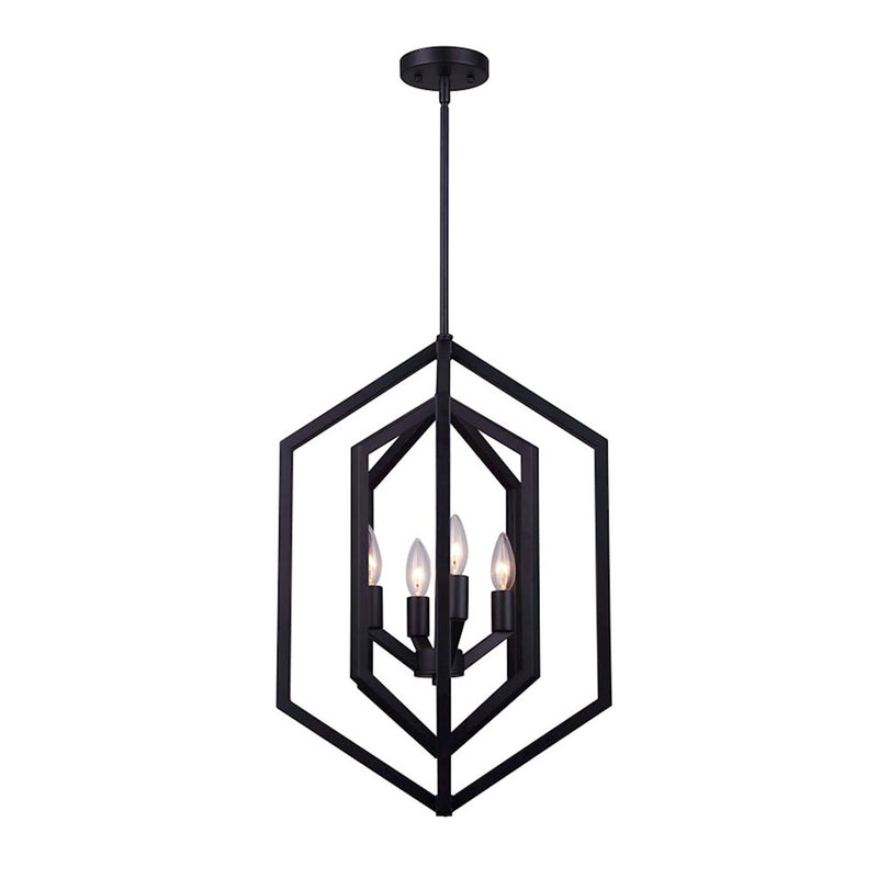 Canarm Netto 16in 4-Light Chandelier | Black | Dining Room & Entryway | 16 x 31.25 x 16 in | Model ICH1010A04BK16