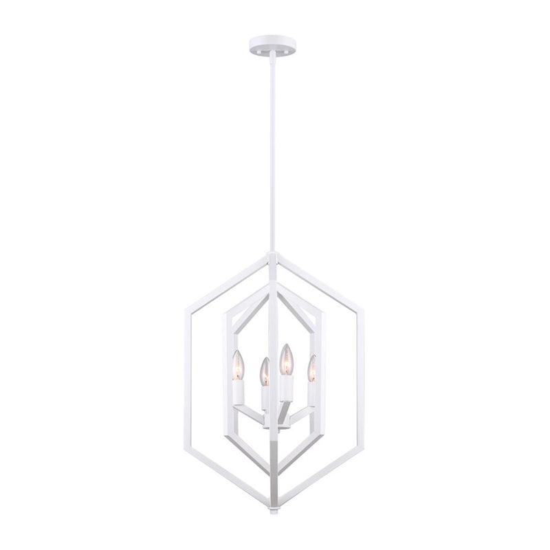 Canarm Netto 16in 4-Light Chandelier | Matte White | Dining Room & Entryway | 16 x 73.75 in | Model ICH1010A04WH16