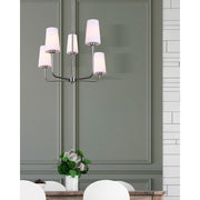 Canarm Vita 26in 5-Light Linear Chandelier | Brushed Nickel | Dining Room & Kitchen Island | 25.5 x 26 x 25.5 in | Model ICH1012A05BN
