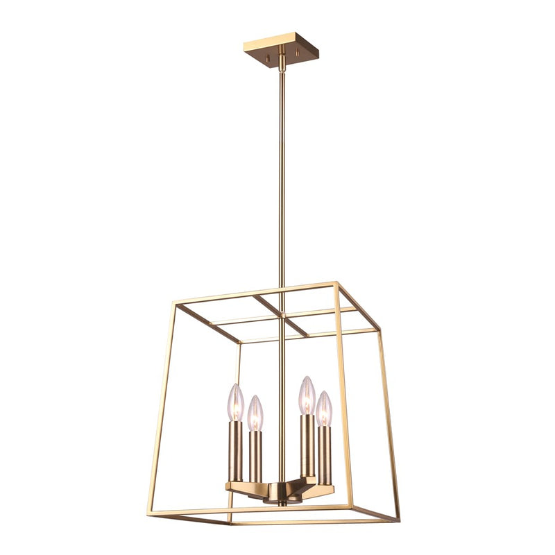 Canarm Coco 14in 4-Light Chandelier | Modern Gold Metal | Dining Room & Living Room | 14 x 14 x 23 in | Model ICH1034A04GD14
