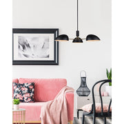 Canarm Hinton 36in 3-Light Chandelier | Retro Matte Black and Gold | Dining Room & Living Room | 36 x 12 in | Model ICH1054A03BKG
