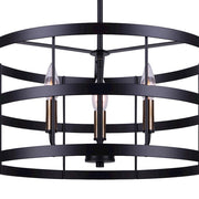 Canarm Ade 18in 3-Light Chandelier | Industrial Matte Black with Gold & Nickel Sleeves | Kitchen Island & Dining Room | Model ICH1062A03BGB18