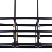 Canarm Ade 36in 6-Light Chandelier | Industrial Matte Black with Gold & Nickel Sleeves | Kitchen Island & Dining Room | Model ICH1062A06BGB36