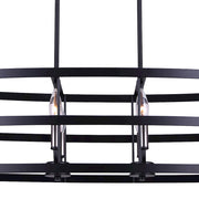 Canarm Ade 36in 6-Light Chandelier | Industrial Matte Black with Gold & Nickel Sleeves | Kitchen Island & Dining Room | Model ICH1062A06BGB36