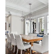 Canarm Alix 16in 4-Light Chandelier | Modern Brushed Nickel Open Frame | Dining Room & Living Room | 16 x 16 x 23 in | Model ICH1064A04BN16