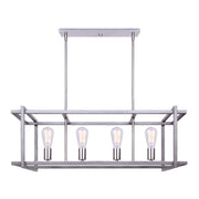 Canarm Carli 33in 4-Light Chandelier | Modern Brushed Nickel and Brushed Dark Grey Wood | Kitchen & Dining Room | Model ICH1066A04BNB33