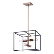 Canarm Bodie 15in 4-Light Chandelier | Industrial Matte Black and Gold | Entryway & Dining Room | 15 x 15 x 21 in | Model ICH1069A04BKG15