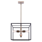 Canarm Bodie 15in 4-Light Chandelier | Industrial Matte Black and Gold | Entryway & Dining Room | 15 x 15 x 21 in | Model ICH1069A04BKG15