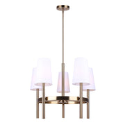 Canarm Lenci 26in 5-Light Chandelier | Modern Gold and Seeded Glass | Dining Room & Living Room | 26 x 28 in | Model ICH1072A05GD