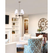 Canarm Lenci 26in 5-Light Chandelier | Modern Gold and Seeded Glass | Dining Room & Living Room | 26 x 28 in | Model ICH1072A05GD