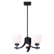 Canarm Mack 18in 3-Light Chandelier | Transitional Brushed Nickel and Opal Glass | Dining Room & Entryway | 18 x 10 in | Model ICH1077A03BK