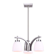 Canarm Mack 18in 3-Light Chandelier | Transitional Brushed Nickel and Opal Glass | Dining Room & Entryway | 18 x 58.75 x 10.75 in | Model ICH1077A03BN