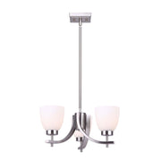 Canarm Mack 18in 3-Light Chandelier | Transitional Brushed Nickel and Opal Glass | Dining Room & Entryway | 18 x 58.75 x 10.75 in | Model ICH1077A03BN