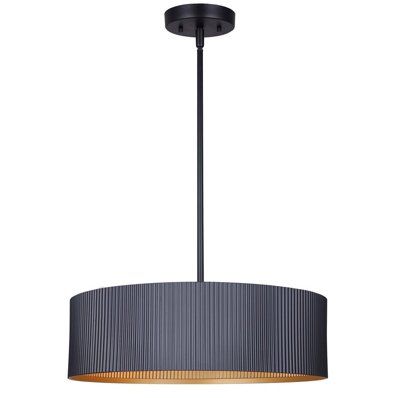 Canarm Rexton 3 Light 17" Chandelier, Matte Black