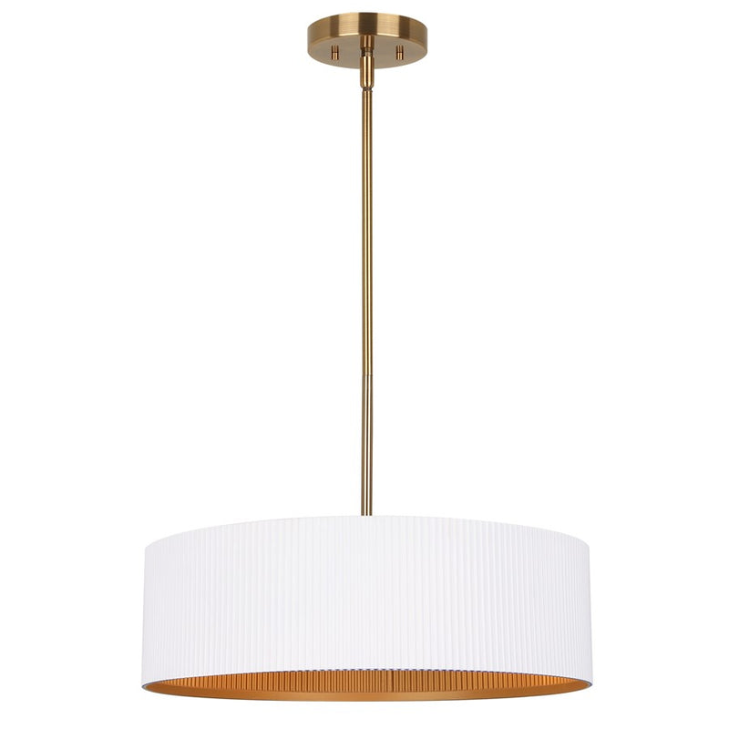Canarm Rexton 3 Light 17" Chandelier, Matte White/Gold